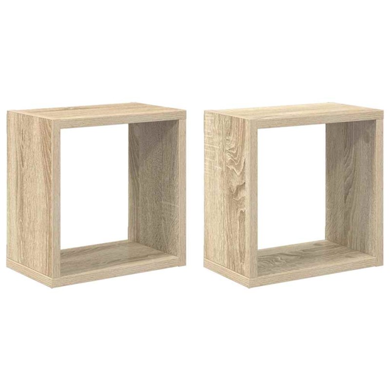 vidaXL Ράφια Κύβοι Τοίχου 2 τεμ. Sonoma Δρυς 26 x 15 x 26 εκ.