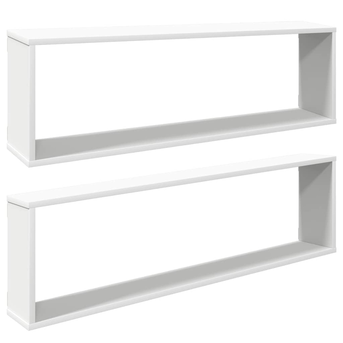 vidaXL Ράφια Κύβοι Τοίχου 2 τεμ. Λευκά 100 x 15 x 30 εκ. Μοριοσανίδα