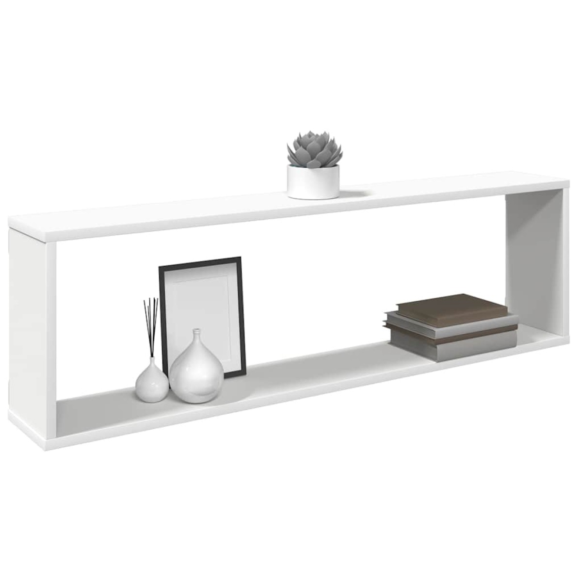 vidaXL Ράφια Κύβοι Τοίχου 2 τεμ. Λευκά 100 x 15 x 30 εκ. Μοριοσανίδα