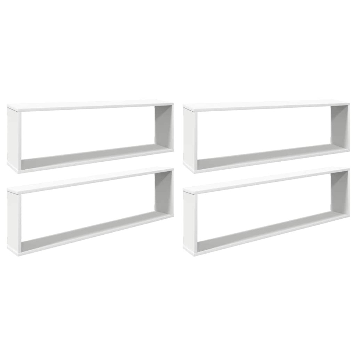 vidaXL Ράφια Κύβοι Τοίχου 4 τεμ. Λευκά 100 x 15 x 30 εκ. Μοριοσανίδα