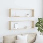 vidaXL Ράφια Κύβοι Τοίχου 2 τεμ. Sonoma Δρυς 100x15x30 εκ. Μοριοσανίδα