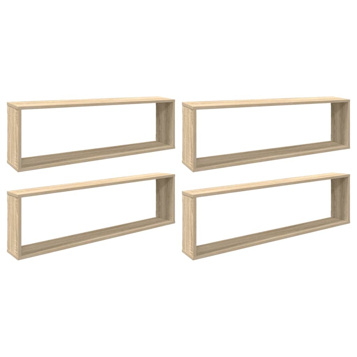 vidaXL Ράφια Κύβοι Τοίχου 4 τεμ. Sonoma Δρυς 100x15x30 εκ. Μοριοσανίδα
