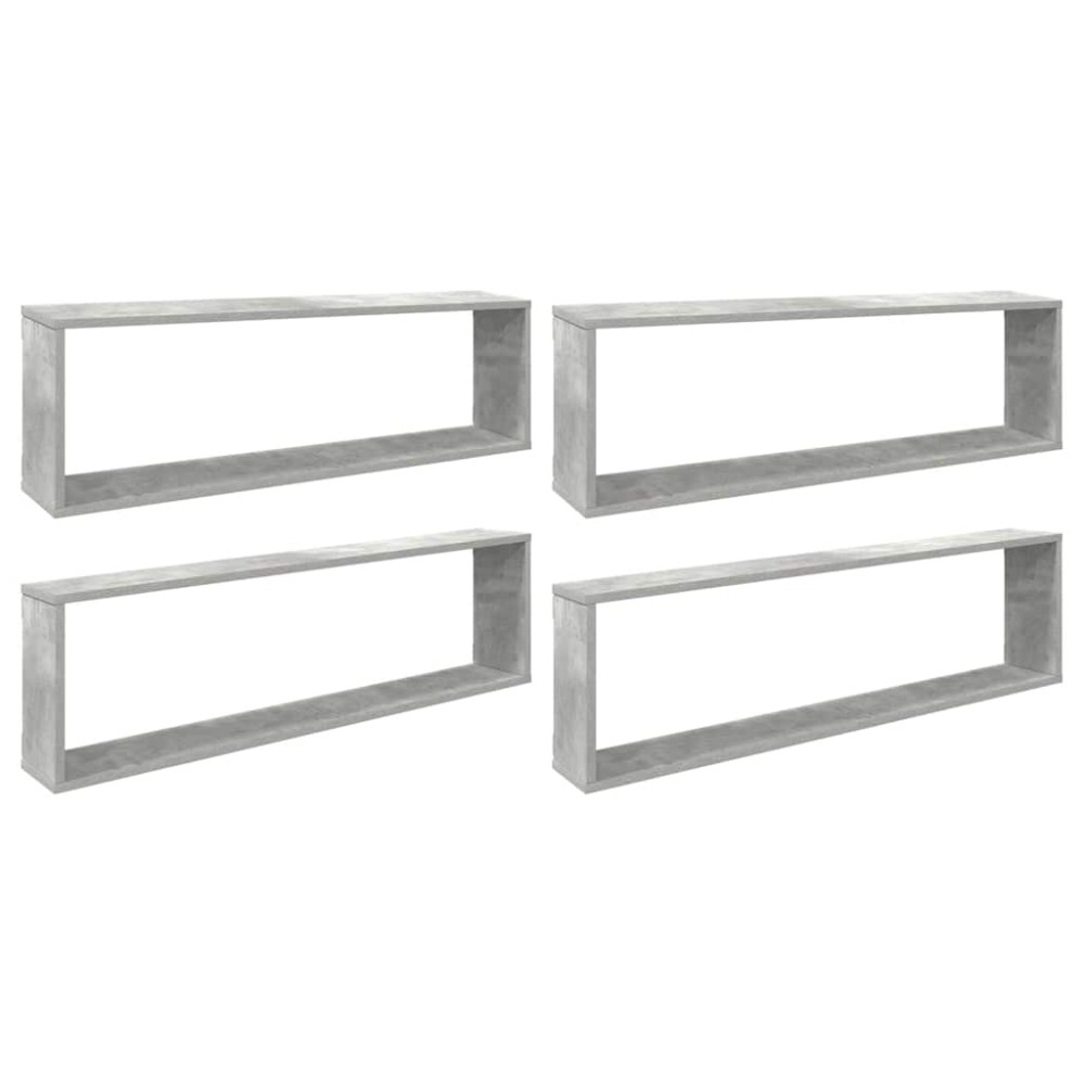 vidaXL Ράφια Κύβοι Τοίχου 2 τεμ. Γκρι Σκυρ. 100x15x30 εκ. Επεξ. Ξύλο