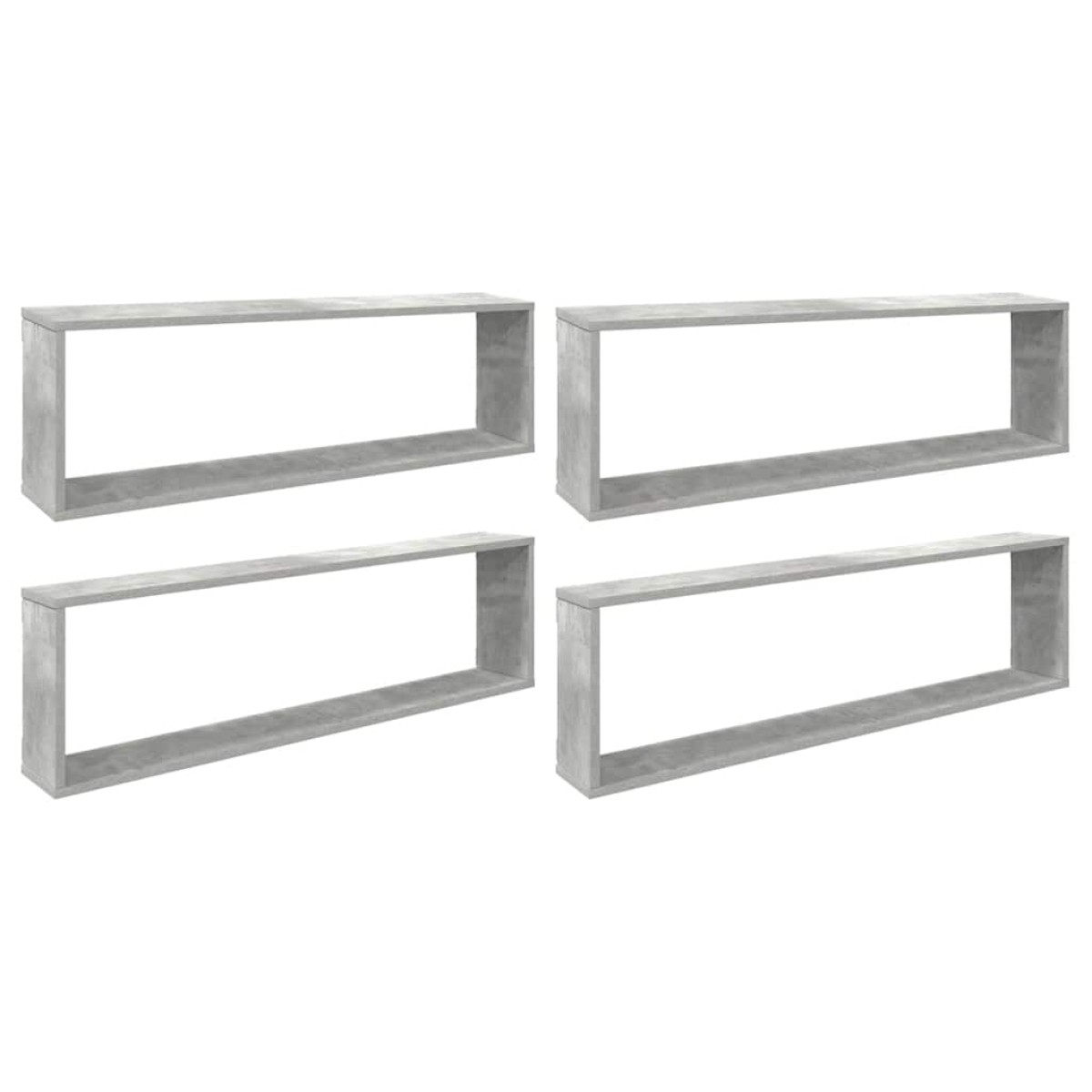 vidaXL Ράφια Κύβοι Τοίχου 4 τεμ. Γκρι Σκυρ. 100x15x30 εκ. Μοριοσανίδα