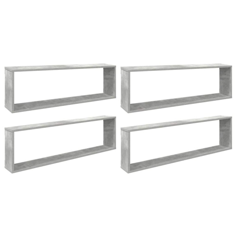 vidaXL Ράφια Κύβοι Τοίχου 2 τεμ. Γκρι Σκυρ. 100x15x30 εκ. Επεξ. Ξύλο