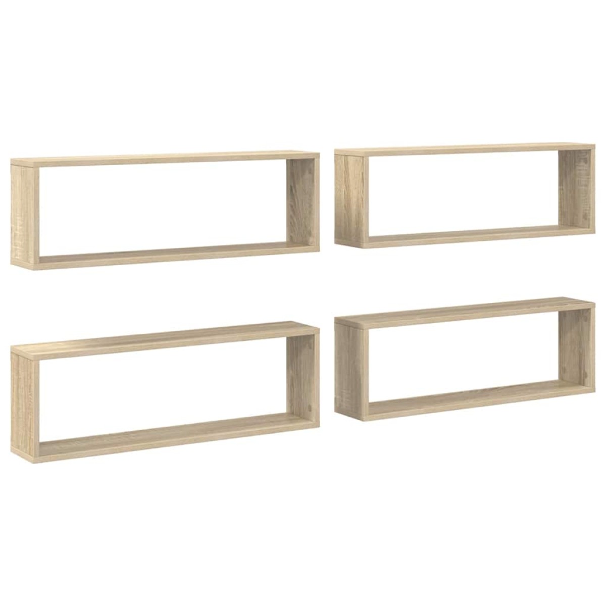 vidaXL Ράφια Κύβοι Τοίχου 4 τεμ. Sonoma Δρυς 80x15x26,5εκ. Μοριοσανίδα