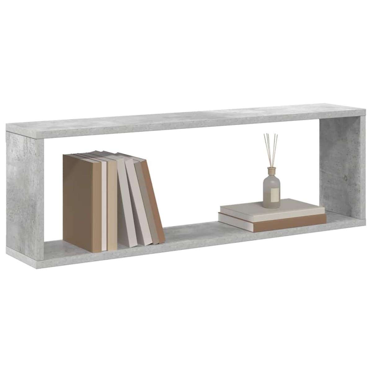 vidaXL Ράφια Κύβοι Τοίχου 4 τεμ. Γκρι Σκυρ. 80x15x26,5 εκ. Μοριοσανίδα