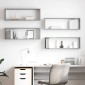 vidaXL Ράφια Κύβοι Τοίχου 4 τεμ. Γκρι Σκυρ. 80x15x26,5 εκ. Μοριοσανίδα