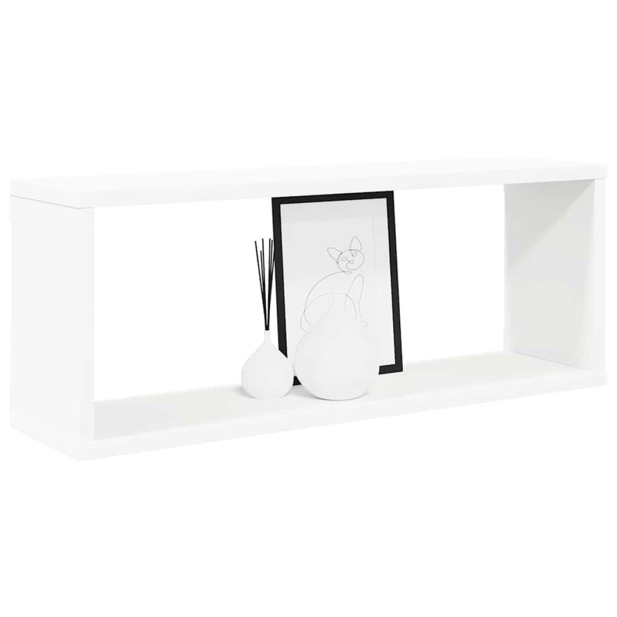 vidaXL Ράφια Κύβοι Τοίχου 6 τεμ. Λευκά 60 x 15 x 23 εκ. Μοριοσανίδα
