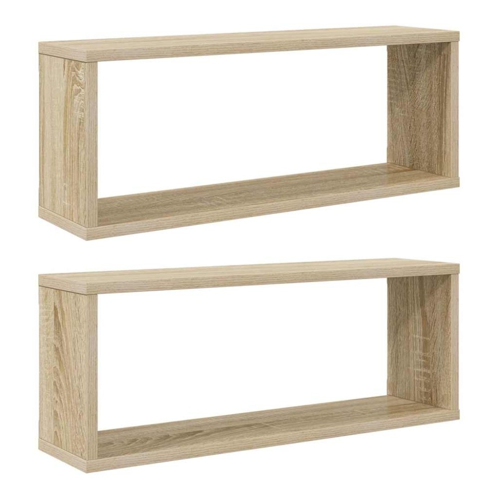 vidaXL Ράφια Κύβοι Τοίχου 2 τεμ. Sonoma Δρυς 60x15x23 εκ. Επεξ. Ξύλο