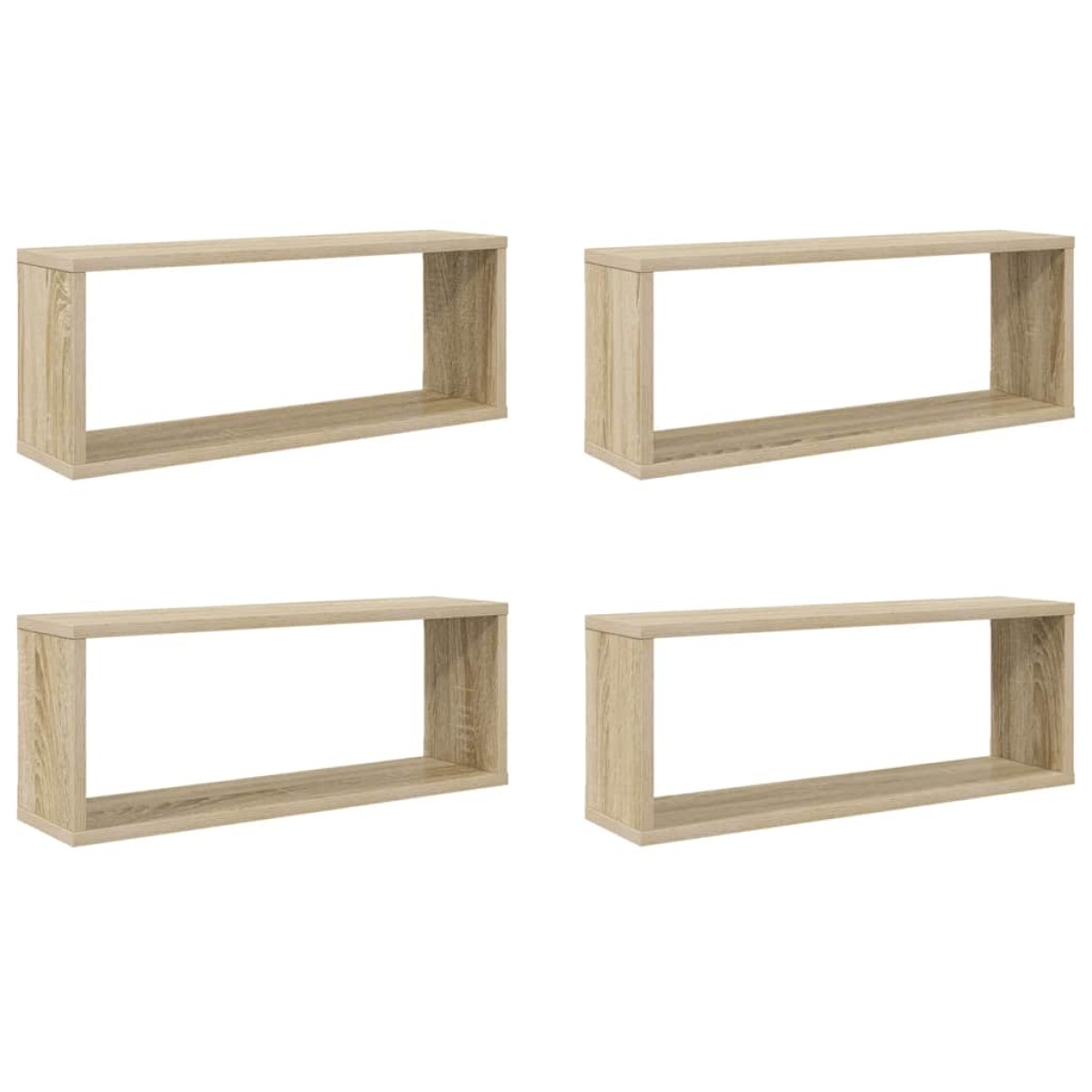 vidaXL Ράφια Κύβοι Τοίχου 4 τεμ. Sonoma Δρυς 60x15x23 εκ. Μοριοσανίδα