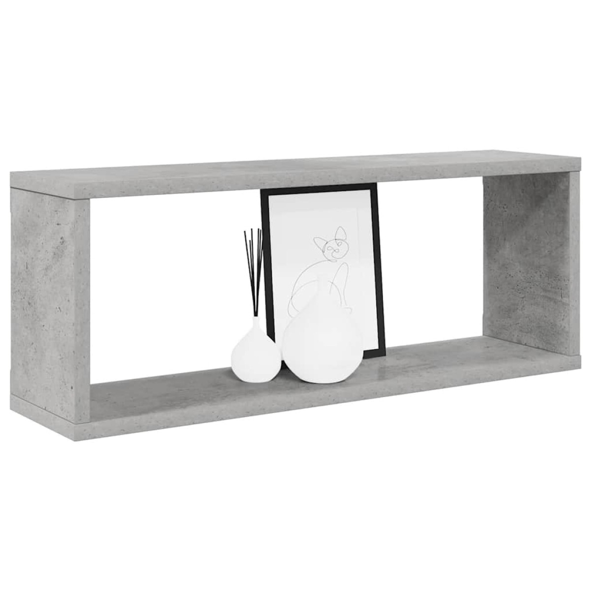 vidaXL Ράφια Κύβοι Τοίχου 6 τεμ. Γκρι Σκυρ. 60x15x23 εκ. Μοριοσανίδα