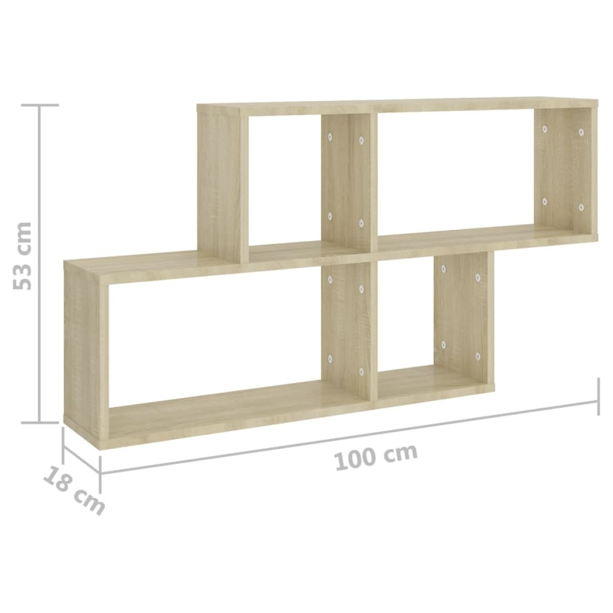 vidaXL Ράφι Τοίχου Sonoma Δρυς 100 x 18 x 53 εκ. από Μοριοσανίδα