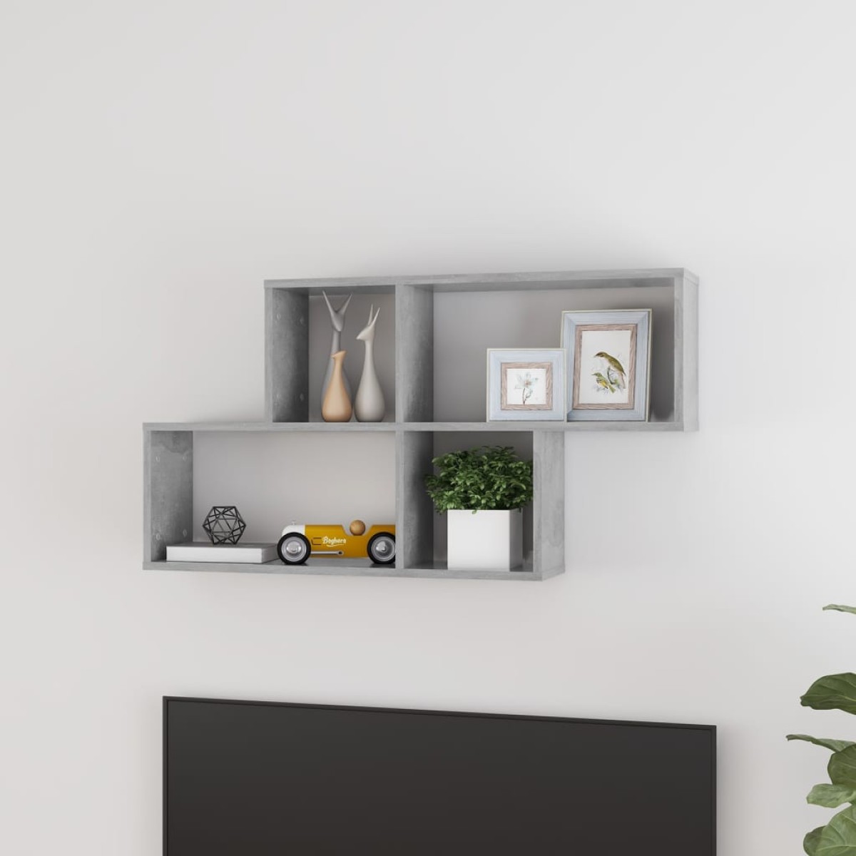 vidaXL Ράφι Τοίχου Γκρι Σκυροδέματος 100 x 18 x 53 εκ. από Μοριοσανίδα