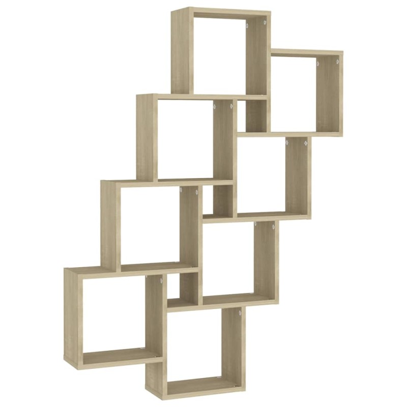 vidaXL Ράφι Κύβος Τοίχου Sonoma Δρυς 90 x 15 x 119 εκ. από Επεξ. Ξύλο
