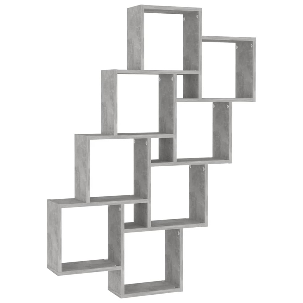 vidaXL Ράφι Κύβος Τοίχου Γκρι Σκυροδ. 90 x 15 x 119εκ. από Επεξ. Ξύλο
