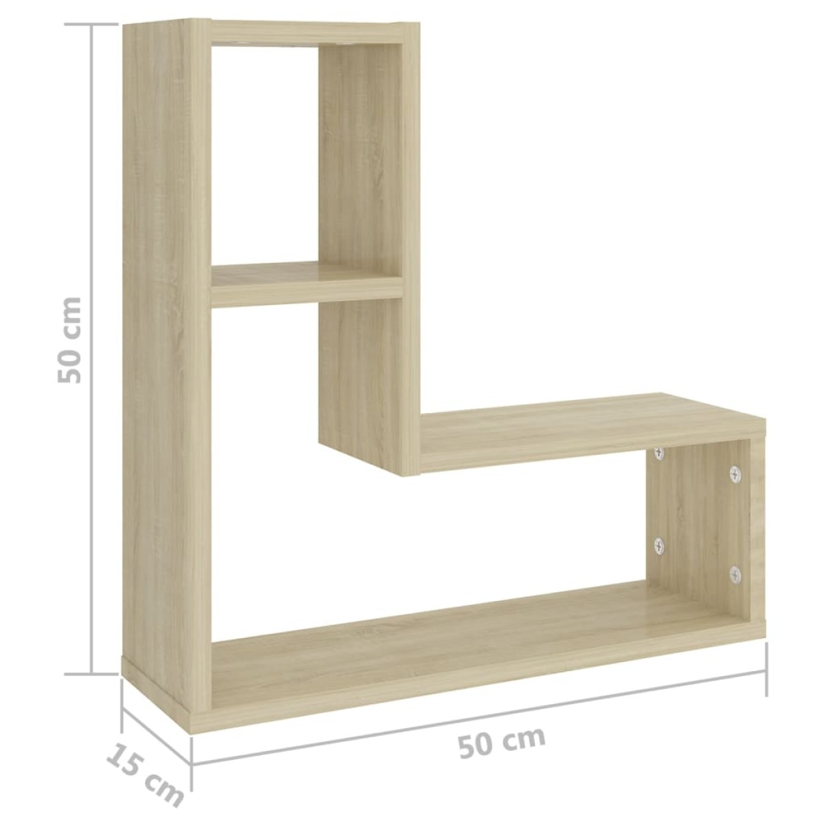 vidaXL Ραφιέρες Τοίχου 2 τεμ. Sonoma Δρυς 50x15x50 εκ. από Μοριοσανίδα