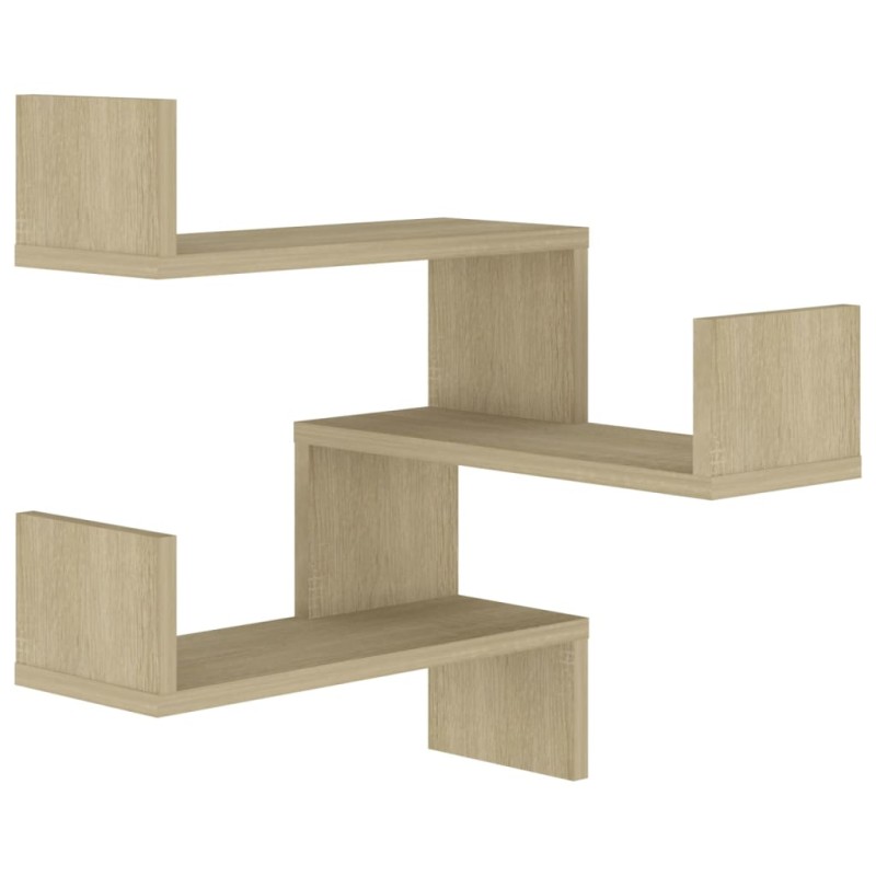 vidaXL Γωνιακή Ραφιέρα Τοίχου Sonoma Δρυς 40x40x50 εκ. από Επεξ. Ξύλο