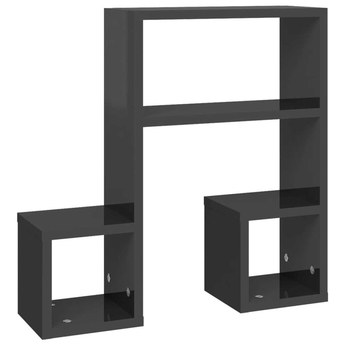 vidaXL Ραφιέρες Τοίχου 2 τεμ. Γυαλιστερό Γκρι 50x15x50 εκ. Μοριοσανίδα