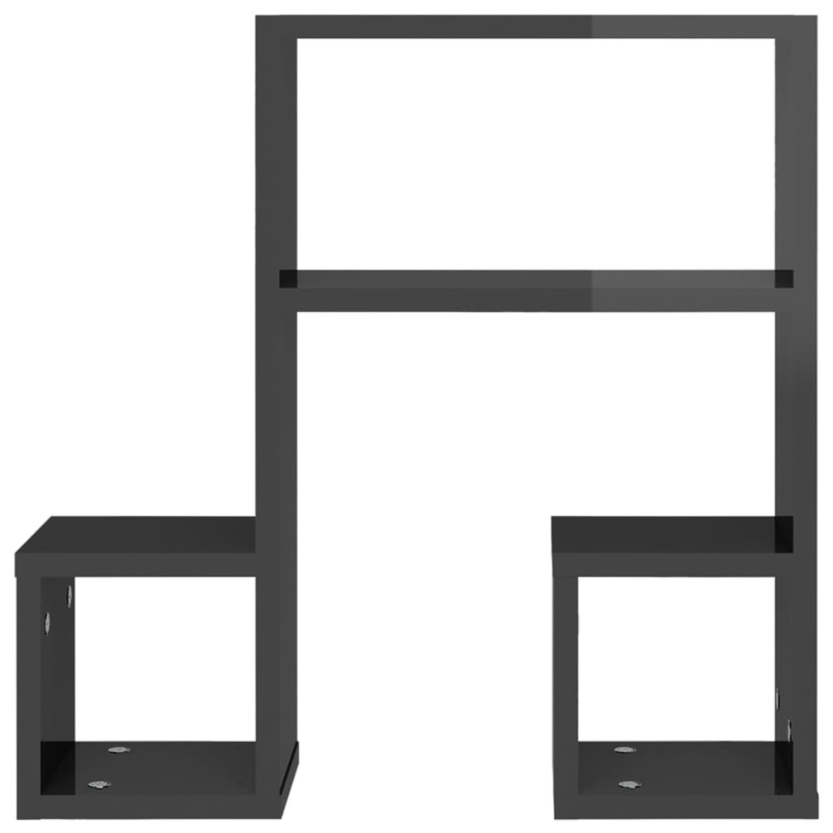 vidaXL Ραφιέρες Τοίχου 2 τεμ. Γυαλιστερό Γκρι 50x15x50 εκ. Μοριοσανίδα