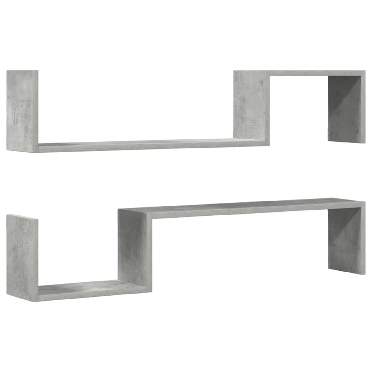 vidaXL Ραφιέρες Τοίχου 2 τεμ. Γκρι Σκυρ. 100 x 15 x 50 εκ. Μοριοσανίδα