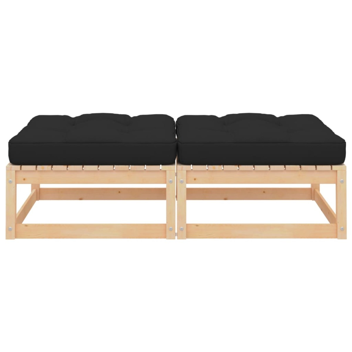 vidaXL Υποπόδια Κήπου 2 τεμ. από Μασίφ Ξύλο Πεύκου με Μαξιλάρια