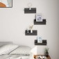 vidaXL Ραφιέρες Τοίχου 4 τεμ. Γυαλιστ. Γκρι 40x11,5x18 εκ. Μοριοσανίδα