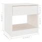 vidaXL Κομοδίνο Λευκό 40 x 31 x 40 εκ. από Μασίφ Ξύλο Πεύκου