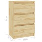 vidaXL Κομοδίνο 40 x 29,5 x 64 εκ. από Μασίφ Ξύλο Πεύκου