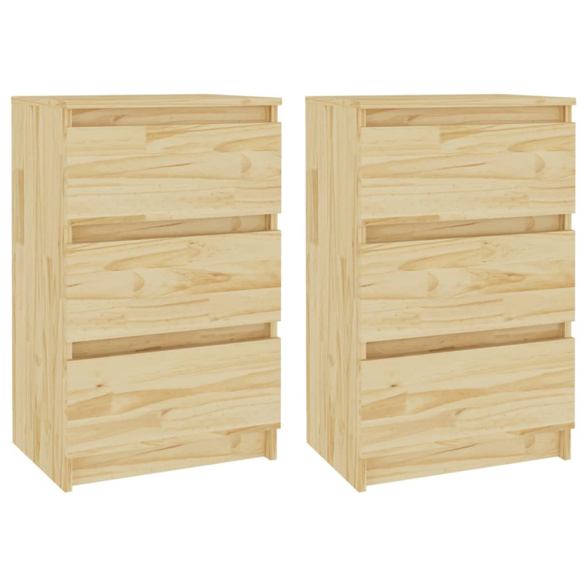 vidaXL Κομοδίνα 2 Τεμ. 40 x 29,5 x 64 εκ. από Μασίφ Ξύλο Πεύκου