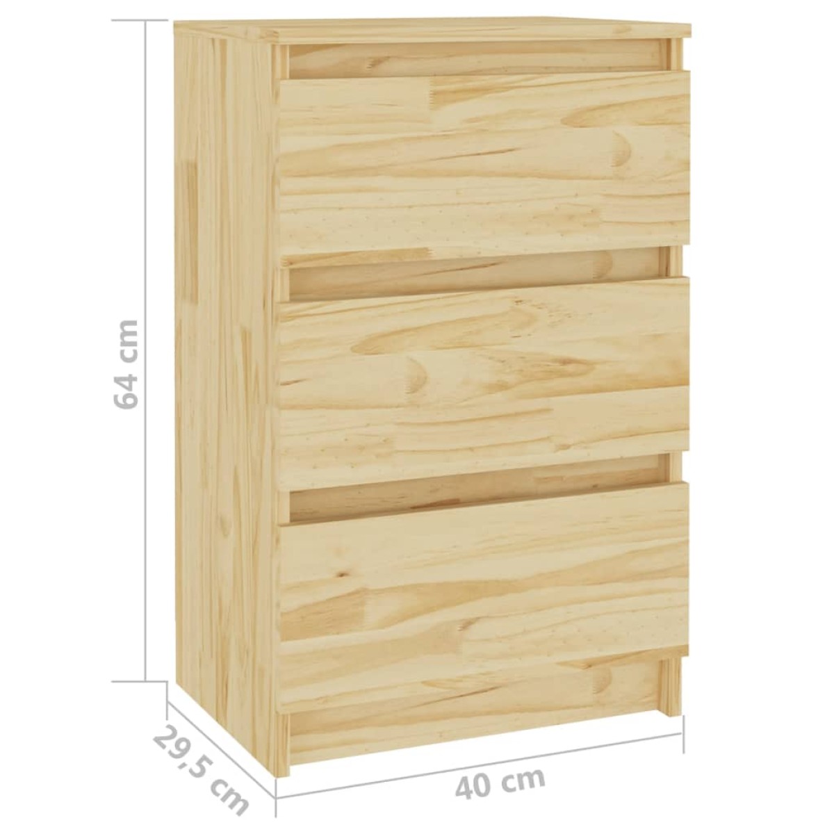 vidaXL Κομοδίνα 2 Τεμ. 40 x 29,5 x 64 εκ. από Μασίφ Ξύλο Πεύκου