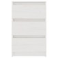 vidaXL Κομοδίνα 2 τεμ. Λευκά 40 x 29,5 x 64 εκ. από Μασίφ Ξύλο Πεύκου