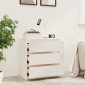 vidaXL Κομοδίνο Λευκό 60 x 36 x 64 εκ. από Μασίφ Ξύλο Πεύκου