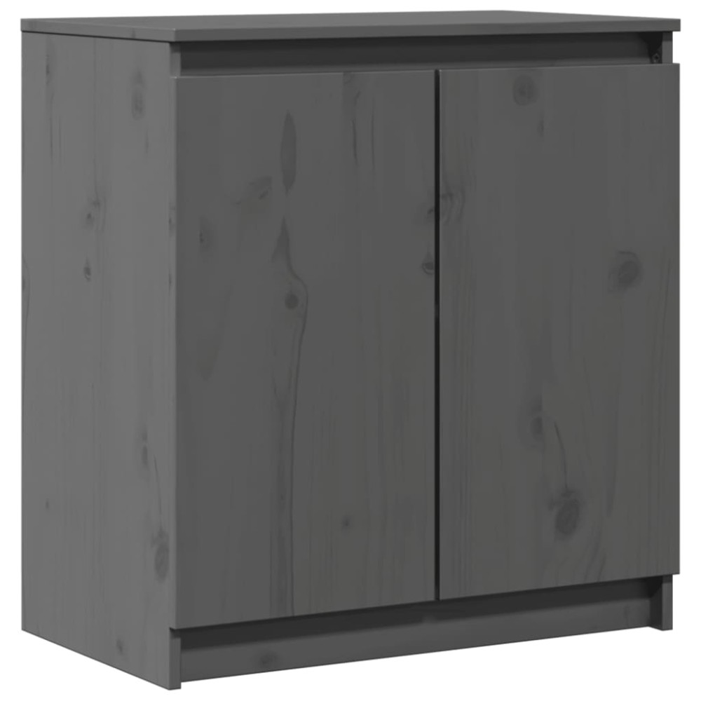 vidaXL Βοηθητικό Ντουλάπι Γκρι 60 x 36 x 65 εκ. από Μασίφ Ξύλο Πεύκου