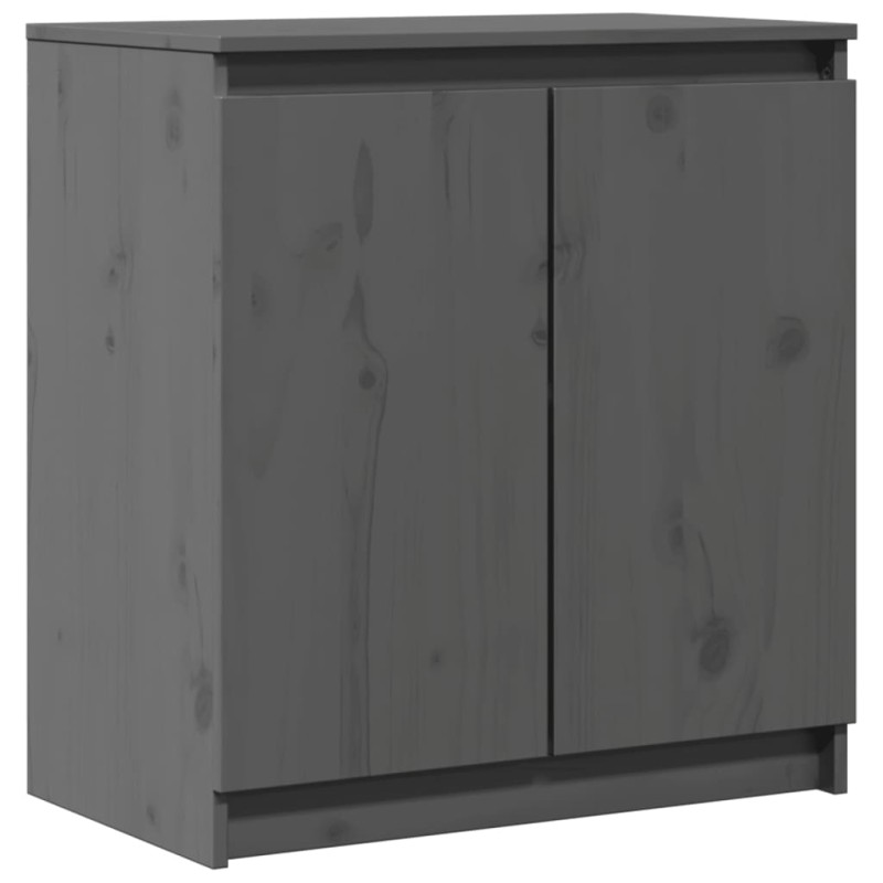 vidaXL Βοηθητικό Ντουλάπι Γκρι 60 x 36 x 65 εκ. από Μασίφ Ξύλο Πεύκου