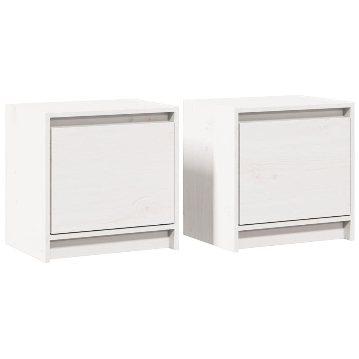 vidaXL Κομοδίνα 2 τεμ. Λευκά 40 x 30,5 x 40 εκ. από Μασίφ Ξύλο Πεύκου