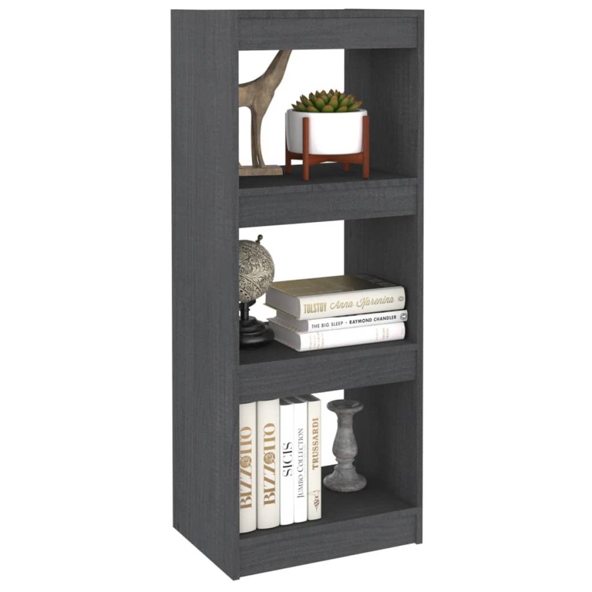 vidaXL Βιβλιοθήκη/Διαχωριστικό Χώρου Γκρι 40x30x103,5 εκ. Ξύλο Πεύκου