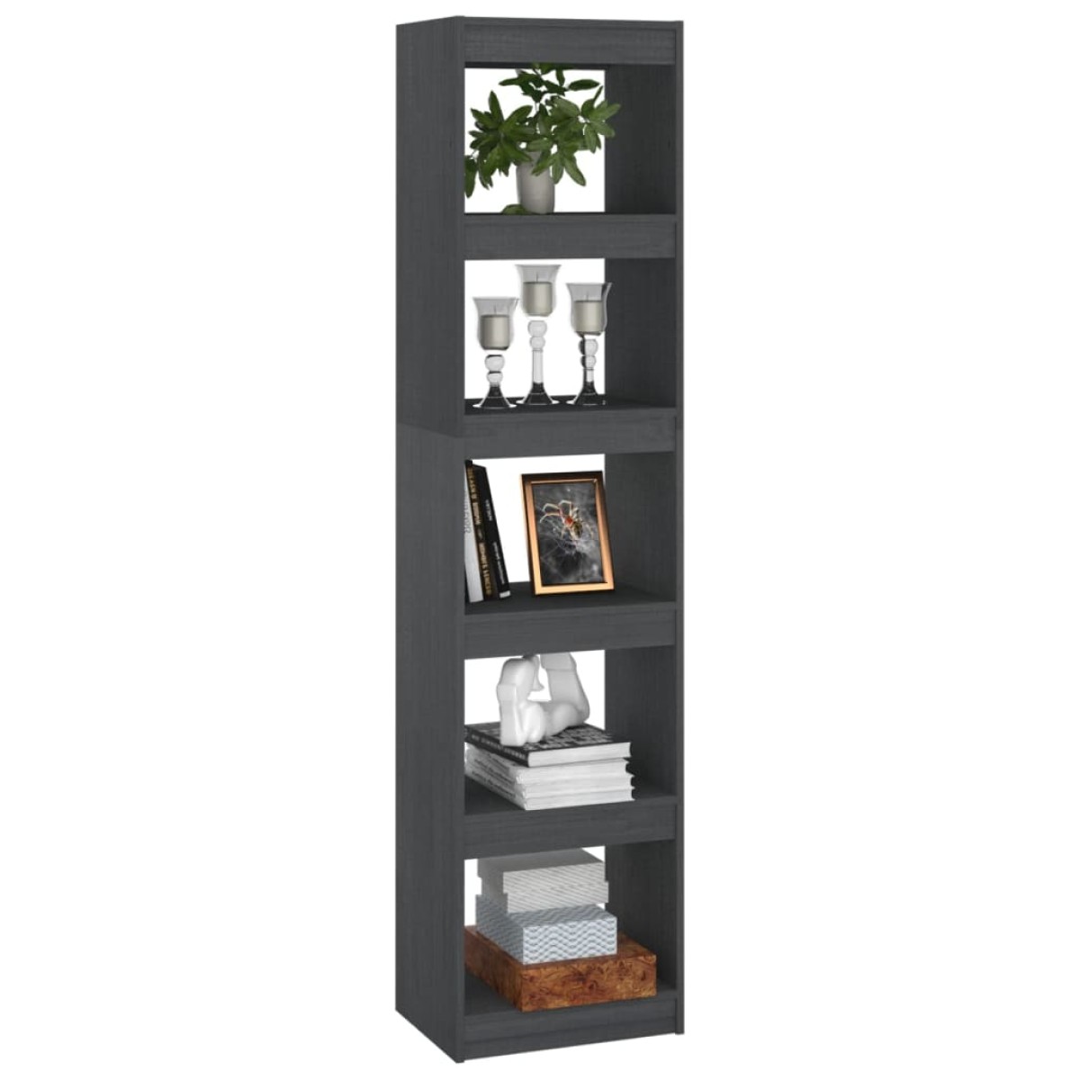 vidaXL Βιβλιοθήκη/Διαχωριστικό Χώρου Γκρι 40x30x167,5 εκ. Ξύλο Πεύκου