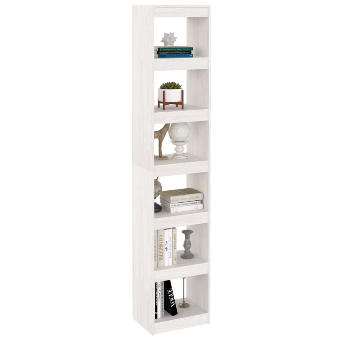 vidaXL Βιβλιοθήκη/Διαχωριστικό Χώρου Λευκό 40x30x199 εκ. Ξύλο Πεύκου