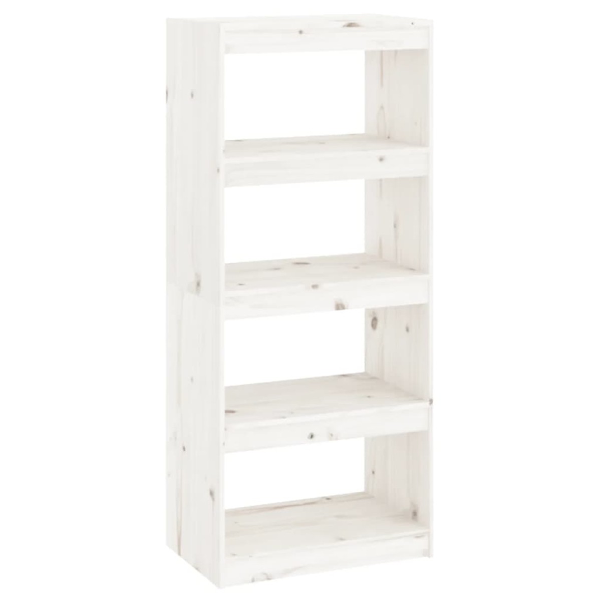 vidaXL Βιβλιοθήκη/Διαχωριστικό Χώρου Λευκή 60x30x135,5 εκ. Μασίφ Πεύκο