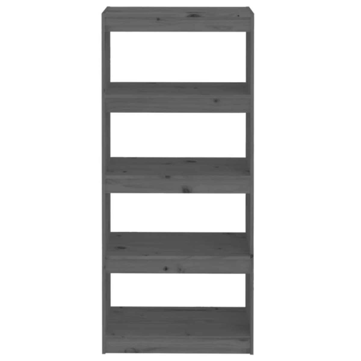 vidaXL Βιβλιοθήκη/Διαχωριστικό Χώρου Γκρι 60x30x135,5 εκ. Μασίφ Πεύκο