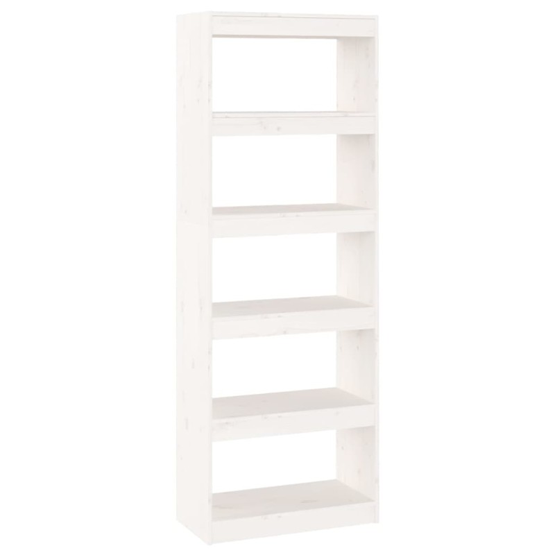 vidaXL Βιβλιοθήκη/Διαχωριστικό Χώρου Λευκή 60x30x167,5 εκ. Μασίφ Πεύκο