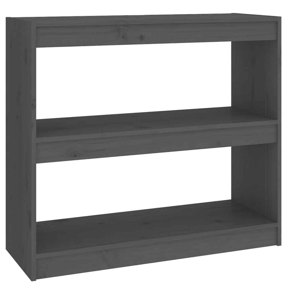 vidaXL Βιβλιοθήκη/Διαχωριστικό Χώρου Γκρι 80x30x71,5 εκ. Μασίφ Πεύκο