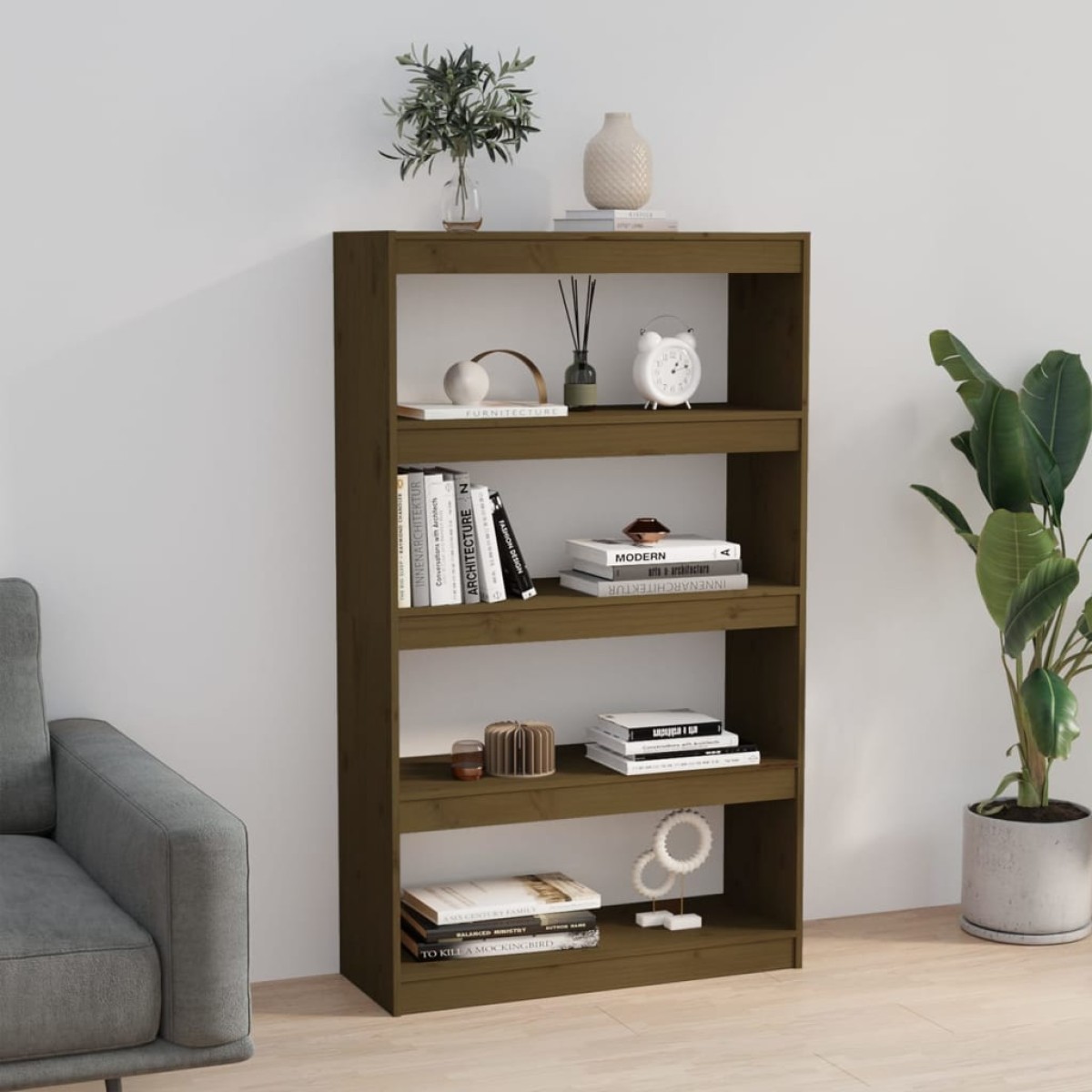 vidaXL Βιβλιοθήκη/Διαχωριστικό Χώρου Μελί 80x30x135,5 εκ. Ξύλο Πεύκου