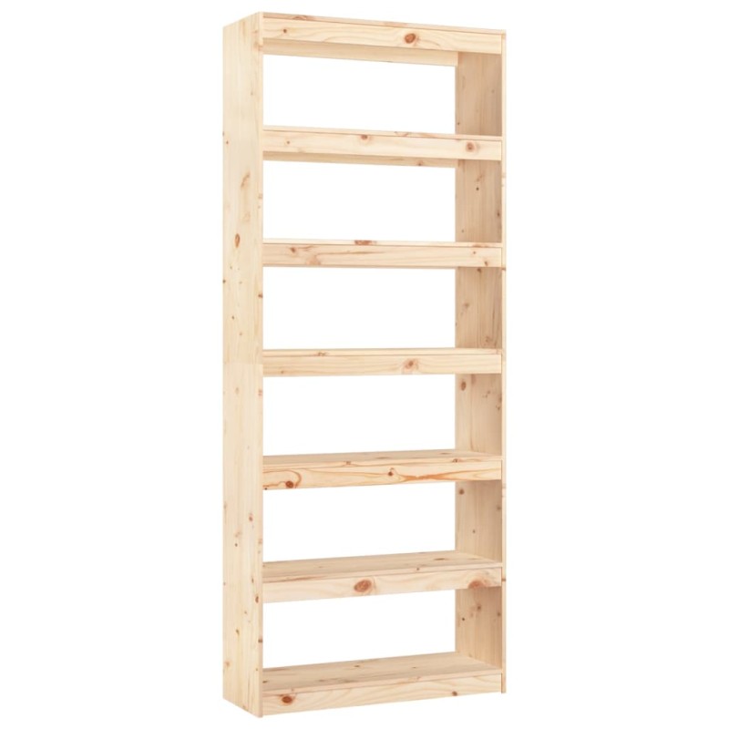 vidaXL Βιβλιοθήκη/Διαχωριστικό Χώρου 80x30x199,5 εκ. Μασίφ Ξύλο Πεύκου