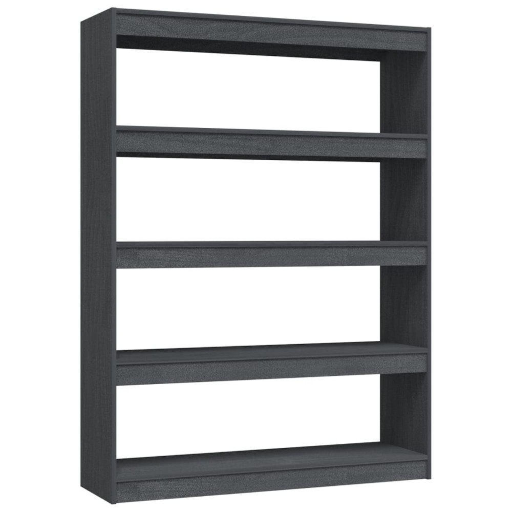vidaXL Βιβλιοθήκη/Διαχωριστικό Χώρου Γκρι 100x30x135,5 εκ. Ξύλο Πεύκου