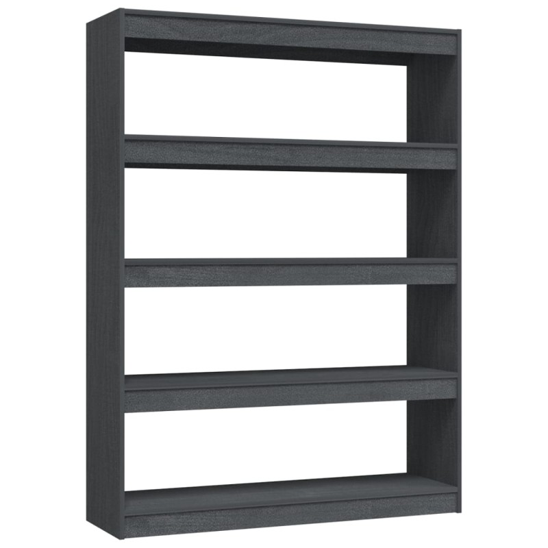 vidaXL Βιβλιοθήκη/Διαχωριστικό Χώρου Γκρι 100x30x135,5 εκ. Ξύλο Πεύκου