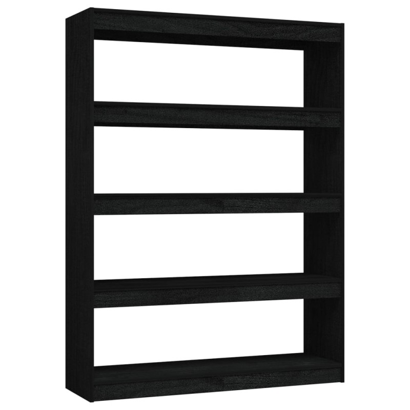 vidaXL Βιβλιοθήκη/Διαχωριστικό Χώρου Μαύρο 100x30x135,5 εκ Ξύλο Πεύκου