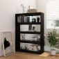 vidaXL Βιβλιοθήκη/Διαχωριστικό Χώρου Μαύρο 100x30x135,5 εκ Ξύλο Πεύκου