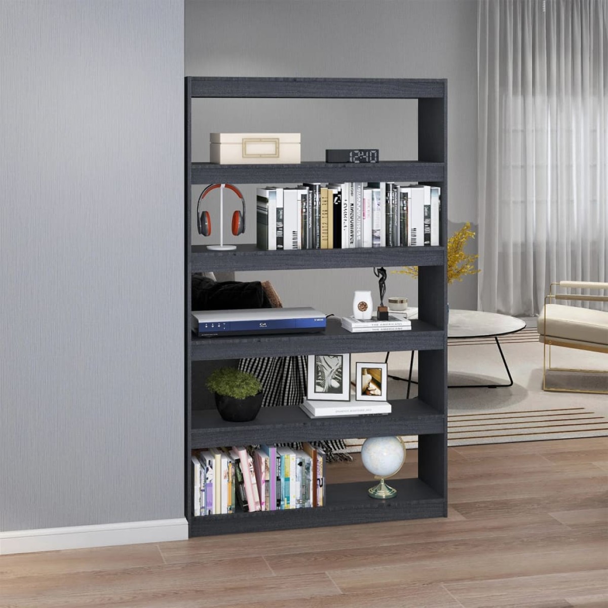 vidaXL Βιβλιοθήκη/Διαχωριστικό Χώρου Γκρι 100x30x167,5 εκ. Ξύλο Πεύκου